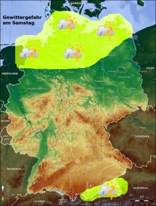 Samstag: Gewitter im Norden und am Alpenrand möglich!