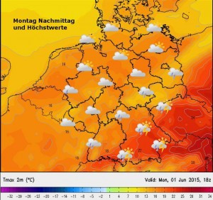 Das Wetter am Montag, 1. Juni 2015 in Deutschland — Unwettergefahr im Süden!