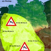 Neue Gefahr von Sturmböen am Montag im Westen und Süden!