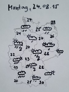 Deutschland-Wetter und Stürmisches Westeuropa am 24.08.15