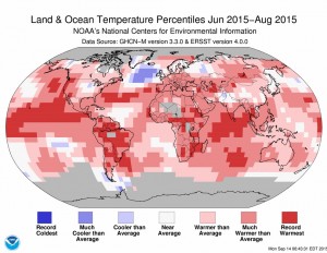 2015 auf Rekordkurs – der weltweit wärmste Sommer und August