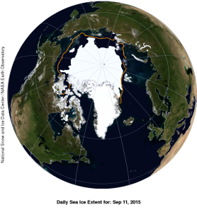 Viertniedrigste Meereisausdehnung in der Arktis seit 1979