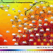 Das Europawetter für Freitag: Wo ist noch Sommer, wo schon Herbst?
