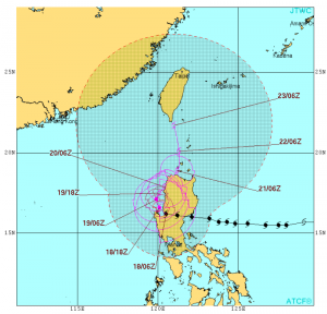 Berechnungen des Joint Typhoon Warning Center (JTWC)