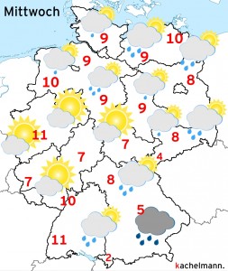 Deutschland-Wetter: ab Dienstagabend, 08.12.15