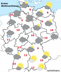 Deutschland Wetter ab Donnerstagabend, 24.12.2015