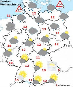 Deutschland Wetter ab Freitagabend, 25.12.2015