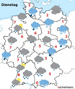 Deutschland-Wetter ab Montagabend, 11.01.2016