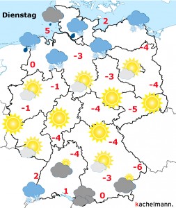 Deutschland-Wetter ab Montagabend, 18.01.2016