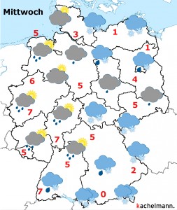 Deutschland-Wetter ab Dienstagabend, 12.01.2016