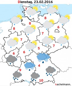 Deutschland-Wetter: ab Montagabend, 22.02.2016