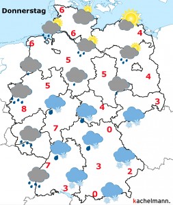 Deutschland-Wetter ab Mittwochabend, 03.02.2016
