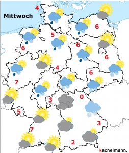 Deutschland-Wetter ab Dienstagabend, 23.02.2016