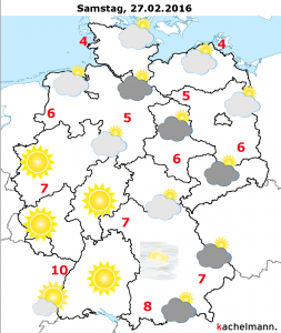 Deutschland-Wetter ab Freitagabend, 26.02.2016