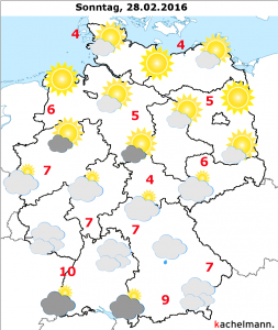 Deutschland-Wetter ab Samstagabend, 27.02.2016
