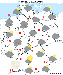 Deutschland-Wetter ab Sonntagabend, 20.03.2016