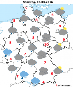 Deutschland-Wetter ab Freitagabend, 04.03.2016