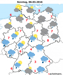 Deutschland-Wetter ab Samstagabend, 05.03.2016