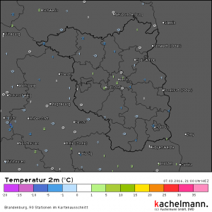 Aktuelle Temperaturunterschiede in Berlin und Brandenburg