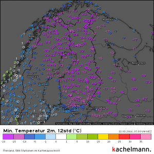 Nochmal sehr kalt in Skandinavien