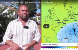 Video: Wetter vom 14.3. bis 18.3.2016 — teils sonnig, teils trüb und ziemlich kalt