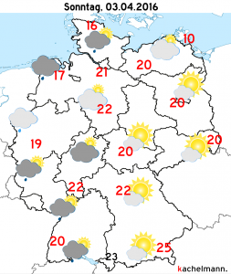 Deutschland-Wetter: ab Samstagabend, 02.04.2016