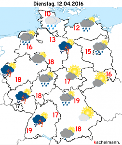 Deutschland-Wetter: ab Montagnacht, 11.04.2016