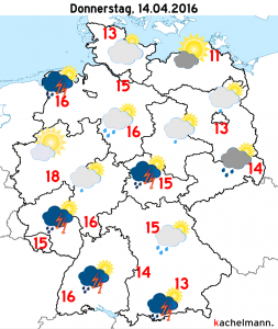Deutschland-Wetter: ab Mittwochnacht, 13.04.2016