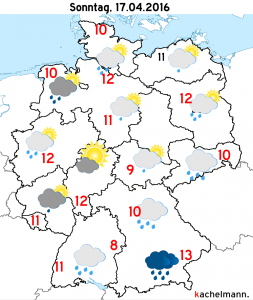 Deutschland Wetter ab Samstagabend, 16.04.2016