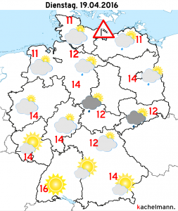 Deutschland-Wetter: ab Montagnacht, 18.04.2016