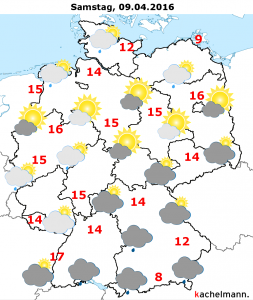 Deutschland-Wetter: ab Freitagabend, 08.04.2016