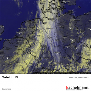 Satellitenbild zeigt bereits das Regenband für den Nachmittag