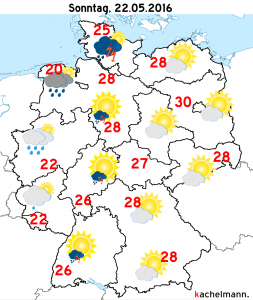 Deutschland-Wetter ab Samstagnacht, 21. Mai 2016