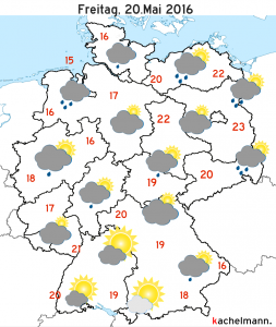 Deutschland-Wetter ab Donnerstagabend, 19.05.2016