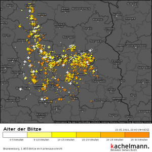 Schwere Gewitter mit Starkregen und Sturmböen über Berlin