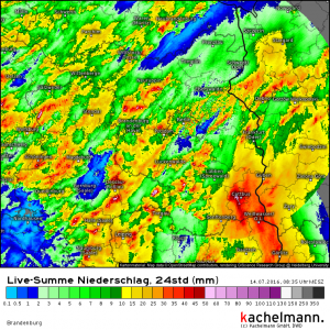 Heftige Regenbilanz vom Mittwoch