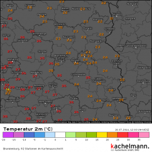 Die Mittagstemperaturen: Noch verhalten