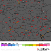 Die Mittagstemperaturen: Hochsommerlich