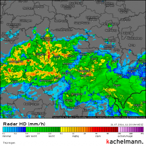 Regenfälle und Gewitter in Thüringen