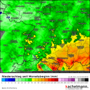 Regenbilanz der ersten Augusthälfte in der Regenbogenwelt