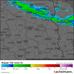 Regenband nähert sich Berlin