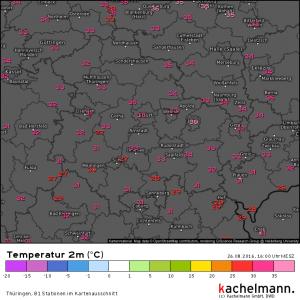 Bis zu 36 Grad aktuell in Thüringen