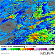 Regenbilanz durch Unwettertief Kitty in der Regenbogenwelt