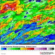 Regenbilanz durch Unwettertief Kitty in Thüringen