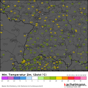 Rekordwarme Nacht in Teilen der Regenbogenwelt