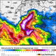Massive Regenfälle in Südeuropa und in den Südalpen