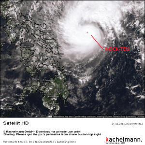 Taifun NOCK-TEN erreicht Weihnachten die Philippinen