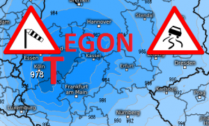 +++ Live-Wetter-Ticker Tief EGON: Gebietsweise Schnee, schwerer Sturm +++