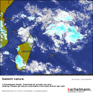 Starker Zyklon bei Mauritius möglich