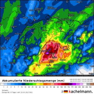 Schweiz: Viel Regen für das Tessin in Sicht – teils über 150 l/m²